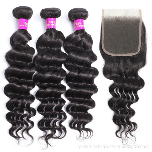 Wholesale Virgin Hair Vendors Loose Deep Wave Free Sample Virgin Brazilian Human Hair Bundles